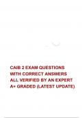 CAIB 2 EXAM QUESTIONS  WITH CORRECT ANSWERS 