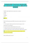 Compiled EMT Final Exam Review with  ALL Questions and Answers&vert; &lbrack;MULTIPLE  CHOICE&rsqb;