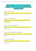 EMT Chapter 1&colon; Intro to Emergency  Medical Care&vert; Practice Questions and  Answers 2025