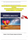 Solution Manual for Introduction to Business Analytics&comma; 1st Edition By Vernon Richardson and Marcia Watson&comma; Verified Chapters 1 - 12&comma; Complete Newest Version