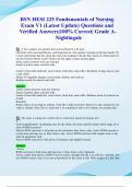 BSN HESI 225 Fundamentals of Nursing Exam V1 &lpar;Latest 2024&sol; 2025 Update&rpar; Questions and Verified Answers&vert;100&percnt; Correct&vert; Grade A- Nightingale