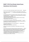 RADT 1010 Final Study Guide Exam Questions And Answers