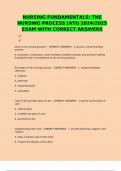 NURSING FUNDAMENTALS&colon; THE NURSING PROCESS &lpar;ATI&rpar; 2024&sol;2025 EXAM WITH CORRECT ANSWERS