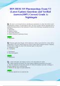 BSN HESI 315 Pharmacology Exam V1 &lpar;Latest 2024&sol; 2025 Update&rpar; Questions and Verified Answers&vert;100&percnt; Correct&vert; Grade A- Nightingale