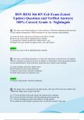 BSN HESI 366 RN Exit Exam &lpar;Latest 2024&sol; 2025 Update&rpar; Questions and Verified Answers&vert;100&percnt; Correct&vert; Grade A- Nightingale