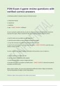 FON Exam 4 game review questions with verified correct answers&period;