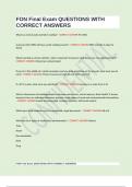 FON Final Exam QUESTIONS WITH CORRECT ANSWERS&period;