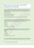 FON- EXAM 1 REVIEW QUESTIONS WITH COMPLETE SOLUTIONS