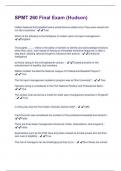 SPMT 260 Final Exam &lpar;Hudson&rpar; &lpar;2025 &rpar;Latest Questions With Passed Solutions&excl;&excl;