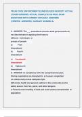 TEXAS CODE ENFORCEMENT EXAM 2024&sol;2025 NEWEST&excl;&excl; ACTUAL 2 EXAM VERSIONS &sol;ACTUAL COMPLETE 400 REAL EXAM QUESTIONS WITH CORRECT DETAILED ANSWERS  &lpar;VERIFIED ANSWERS&rpar; &sol;ALREADY GRADED A&plus;