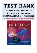 TEST BANK FOR Rubin's Pathology&colon; Clinicopathologic Foundations of Medicine 7th Edition by David S&period; Strayer& Emanuel Rubin &comma; ISBN&colon; 9781451183900 &vert;LATEST EDITION&vert; Guide A&plus;