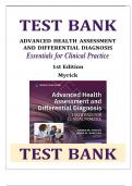 TEST BANK FOR Advanced Health Assessment and Differential Diagnosis&colon; Essentials for Clinical Practice 1st Edition by Suzanne Smeltzer&comma; Karen Myrick & Laima Karosas &comma; ISBN&colon; 9780826162496 &vert;UPDATED VERSION&vert; Guide A&plus;