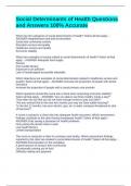 Social Determinants of Health Questions and Answers 100&percnt; Accurate
