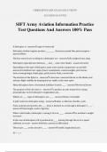 SIFT Army Aviation Information Practice Test Questions And Answers 100&percnt; Pass
