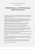 SWB102 Weeks 1&comma; 2&comma; 3 STUDY Questions With Correct Answers