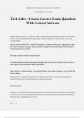 Tech Sales - Course Careers Exam Questions With Correct Answers&period;