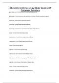 Obstetrics & Gynecology Study Guide with Complete Solutions