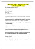Obstetrics&colon; Coding Questions with 100&percnt; Verified Correct Answers