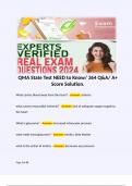 QMA State Test NEED to Know&sol; 364 Q&A&sol; A&plus; Score Solution&period;   