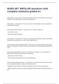 NURS 487&colon; BIPOLAR questions with complete solutions graded A&plus;