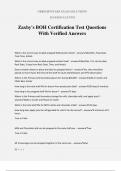 Zaxby's BOH Certification Test Questions With Verified Answers