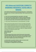 HESI &lpar;Maternal&rpar; QUESTIONS CORRECTLY  ANSWERED FREQUENTLY TESTED AND A&plus;  GRADED
