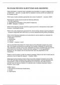  RA EXAM REVIEW QUESTIONS AND ANSWERS