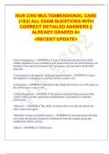 NUR 2392 MULTIDIMENSIONAL CARE  &lpar;1&2&rpar; ALL EXAM QUESTIONS WITH  CORRECT DETAILED ANSWERS &vert;&vert;  ALREADY GRADED A&plus;  <RECENT UPDATE>   