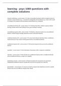 learning - psyc 1000 questions with complete solutions