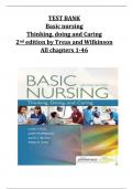 TEST BANK  for Basic nursing Thinking, doing and Caring 2nd edition by Treas and Wilkinson All chapters 1 to 46 ISBN-9780803659421