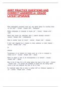 ARRT PRACTICE QUESTIONS AND CORRECT ANSWERS A&plus; GRADE LATEST UPGRADE