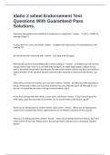 Idaho 2 wheel Endorsement Test Questions With Guaranteed Pass Solutions&period;