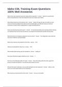 Idaho CDL Training Exam Questions 100&percnt; Well Answered&period;