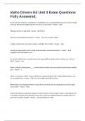 Idaho Drivers Ed Unit 3 Exam Questions Fully Answered&period;