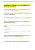 Kaplan and Sadock Questions and Correct Answers Graded A&plus;