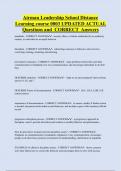 Airman Leadership School Distance  Learning course 0003 UPDATED ACTUAL  Questions and CORRECT Answers