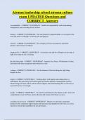 Airman leadership school airman culture  exam UPDATED Questions and  CORRECT Answers
