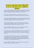 Airman Leadership School UPDATED ACTUAL Questions and CORRECT  Answers