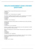HEALTH ASSESSMENT EXAM 2 REVIEW QUESTIONS
