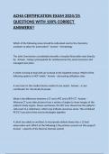 ACHA CERTIFICATION EXAM 2024&sol;25 QUESTIONS WITH 100&percnt; CORRECT ANSWERS&excl;&excl;