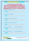 NJ CALA Exam&vert;2024-2025  UPDATE&vert;COMPREHENSIVE FREQUENTLY  MOST TESTED QUESTIONS AND VERIFIED  ANSWERS&vert;GET IT 100&percnt; ACCURATE&excl;&excl; Pass