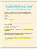 CALIFORNIA REAL ESTATE LAW TEST 2025 WITH  500 EXAM QUESTIONS AND CORRECT VERIFIED  ANSWERS&sol; CA REAL ESTATE LAW EXAM WITH  PRACTICE QS AND AS LATEST 2025 &lpar;NEW&excl;&rpar;