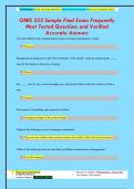 OMIS 352 Sample Final Exam Frequently  Most Tested Questions and Verified  Accurate Answers