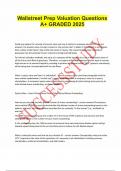 Wallstreet Prep Valuation Questions A&plus; GRADED 2025