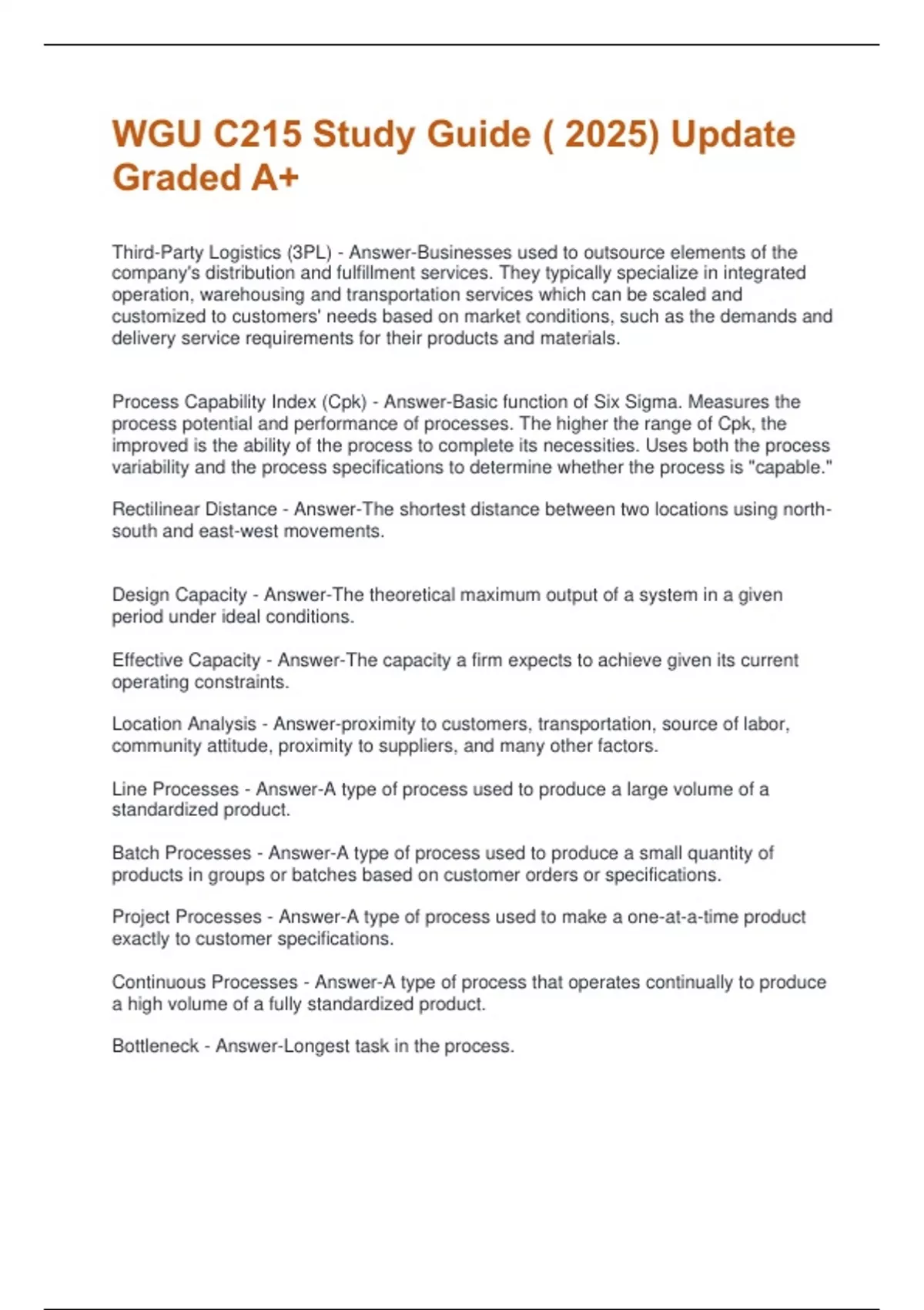 WGU C215 Study Guide ( 2025) Update Graded A+ Questions and Answers ...