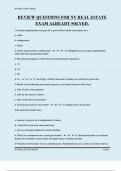 REVIEW QUESTIONS FOR NY REAL ESTATE EXAM ALREADY SOLVED&period;