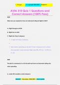 AVIA 310 Quiz 1 Questions and  Correct Answers &lpar;100&percnt; Pass&rpar;