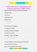 Catechism Exam Questions and  Correct Answers &lpar;100&percnt; Pass&rpar;