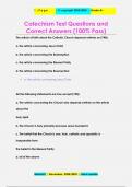 Catechism Test Questions and  Correct Answers &lpar;100&percnt; Pass&rpar;