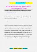 MATH302 Questions and Correct  Answers &lpar;100&percnt; Pass&rpar;
